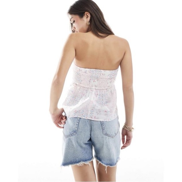 DOLD** Hollister Women's White Crochet Flowy Tube Top Cottagecore Croquette - Picture 2 of 9